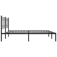 vidaXL Bettgestell mit Kopfteil Metall Schwarz 193x203 cm