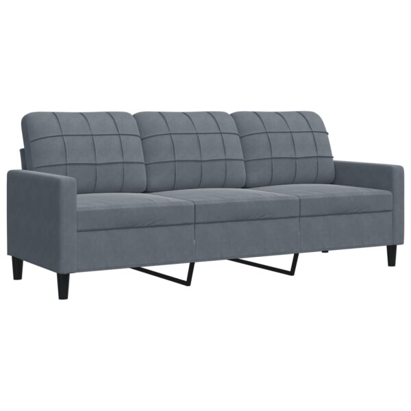 vidaXL 3-Sitzer-Sofa Dunkelgrau 180 cm Samt