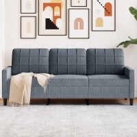 vidaXL 3-Sitzer-Sofa Dunkelgrau 180 cm Samt