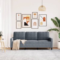 vidaXL 3-Sitzer-Sofa Dunkelgrau 180 cm Samt