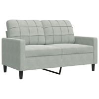 vidaXL 2-Sitzer-Sofa Hellgrau 120 cm Samt