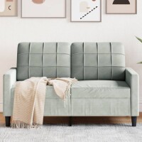 vidaXL 2-Sitzer-Sofa Hellgrau 120 cm Samt