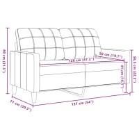 vidaXL 2-Sitzer-Sofa Hellgrau 120 cm Samt