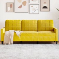 vidaXL 3-Sitzer-Sofa Gelb 180 cm Samt