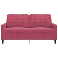 vidaXL 2-Sitzer-Sofa Weinrot 140 cm Samt