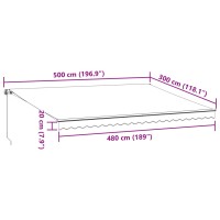 vidaXL Markise Manuell Anthrazit und Wei&szlig; 500x300 cm