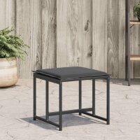 vidaXL Gartenhocker mit Kissen 4 Stk. Schwarz Stahl und...