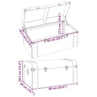 vidaXL Schatztruhe mit Riegeln Dunkelbraun 90x50x39,5 cm Sperrholz