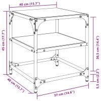 vidaXL Couchtische mit Glasplatten 2 Stk. Transparent 40x40x45cm Stahl