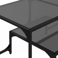 vidaXL Couchtisch mit Glasplatte Schwarz 98,5x50x45 cm Stahl