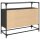 vidaXL Sideboard mit Glasplatte Schwarz 98x35x81 cm Holzwerkstoff