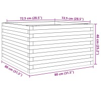 vidaXL Pflanzk&uuml;bel 80x80x46 cm Kiefernholz Impr&auml;gniert