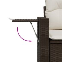 vidaXL 7-tlg. Garten-Sofagarnitur mit Kissen Braun Poly Rattan