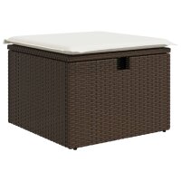 vidaXL 7-tlg. Garten-Sofagarnitur mit Kissen Braun Poly Rattan