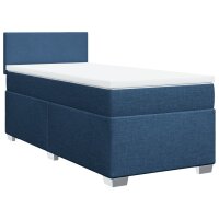 vidaXL Boxspringbett mit Matratze Blau 80x200 cm Stoff