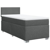 vidaXL Boxspringbett mit Matratze Dunkelgrau 80x200 cm Stoff