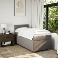 vidaXL Boxspringbett mit Matratze Taupe 90x190 cm Stoff