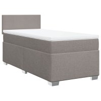 vidaXL Boxspringbett mit Matratze Taupe 90x200 cm Stoff