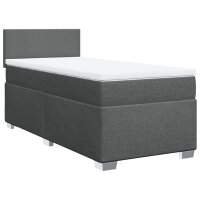 vidaXL Boxspringbett mit Matratze Dunkelgrau 90x190 cm Stoff