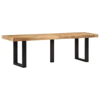 vidaXL Bank 160 cm Raues Mangoholz und Stahl