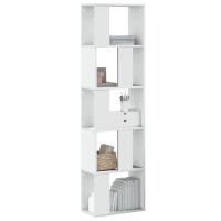 vidaXL B&uuml;cherregal 5 B&ouml;den Wei&szlig; 45x23,5x162,5 cm Holzwerkstoff