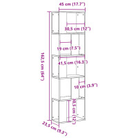 vidaXL B&uuml;cherregal 5 B&ouml;den Wei&szlig; 45x23,5x162,5 cm Holzwerkstoff