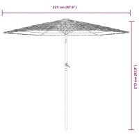 vidaXL Sonnenschirm mit Stahlmast Gr&uuml;n 223x223x213 cm