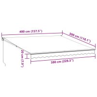 vidaXL Markise Manuell Weinrot 400x300 cm