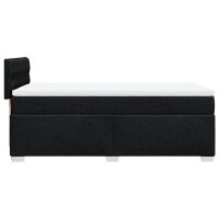 vidaXL Boxspringbett mit Matratze Schwarz 90x200 cm Stoff