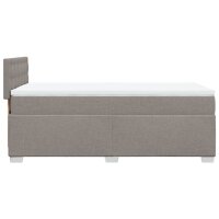 vidaXL Boxspringbett mit Matratze Taupe 90x200 cm Stoff