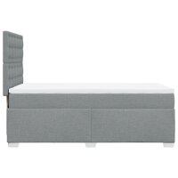 vidaXL Boxspringbett mit Matratze Hellgrau 80x200 cm Stoff