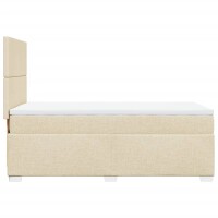 vidaXL Boxspringbett mit Matratze Creme 100x200 cm Stoff