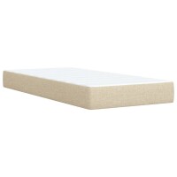 vidaXL Boxspringbett mit Matratze Creme 100x200 cm Stoff