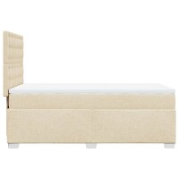 vidaXL Boxspringbett mit Matratze Creme 100x200 cm Stoff