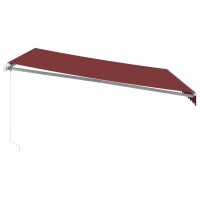 vidaXL Markise Manuell mit LED Weinrot 400x350 cm