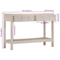 vidaXL Konsolentisch Wei&szlig; 110x35x75 cm Massivholz Mango