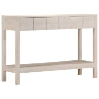 vidaXL Konsolentisch Wei&szlig; 110x35x75 cm Massivholz Mango