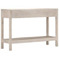 vidaXL Konsolentisch Wei&szlig; 110x35x75 cm Massivholz Mango