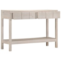 vidaXL Konsolentisch Wei&szlig; 110x35x75 cm Massivholz Mango