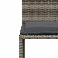 vidaXL 7-tlg. Garten-Essgruppe mit Kissen Grau Poly Rattan