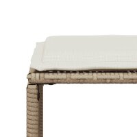 vidaXL 7-tlg. Garten-Essgruppe mit Kissen Beige Poly Rattan