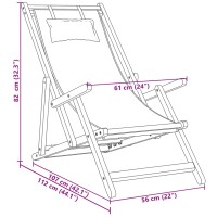 vidaXL Strandst&uuml;hle 2 Stk. Klappbar Blau Wei&szlig; Stoff und Massivholz