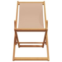 vidaXL Strandst&uuml;hle 2 Stk. Klappbar Taupe Stoff und Massivholz