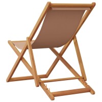 vidaXL Strandst&uuml;hle 2 Stk. Klappbar Taupe Stoff und Massivholz