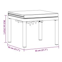 vidaXL Gartenhocker mit Kissen Schwarz Pulverbeschichteter Stahl