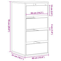 vidaXL Kommode Braun Eichen-Optik 40x41x76 cm Holzwerkstoff