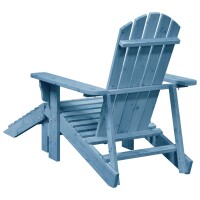 vidaXL Adirondack-Stuhl mit Fu&szlig;st&uuml;tze Blau Massivholz Tanne