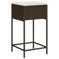 vidaXL Garten-Barhocker mit Kissen 2 Stk. Braun Poly Rattan