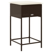 vidaXL Garten-Barhocker mit Kissen 2 Stk. Braun Poly Rattan