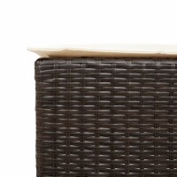 vidaXL Garten-Barhocker mit Kissen 2 Stk. Braun Poly Rattan